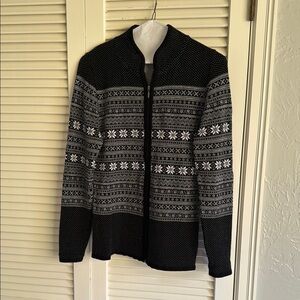 Women’s wool Nordic zip cardigan